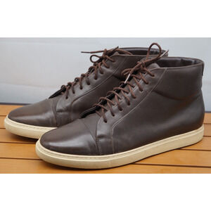 Allen Edmonds Men’s Cooper High Size 10.5D Brown Leather High Top Sneakers Shoes